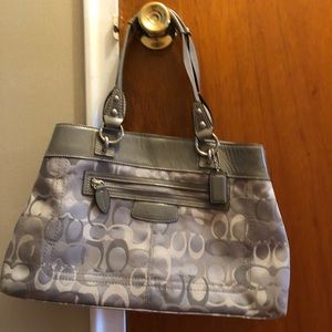 Grey, Coach handbag, used but in great condition!